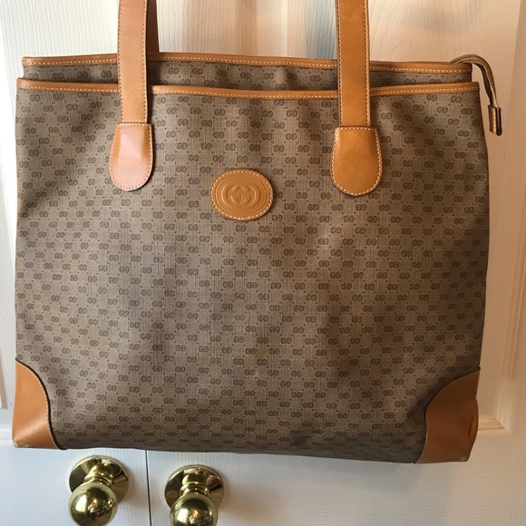 Vintage Gucci Micro GG Tote- Large - Picture 1 of 14